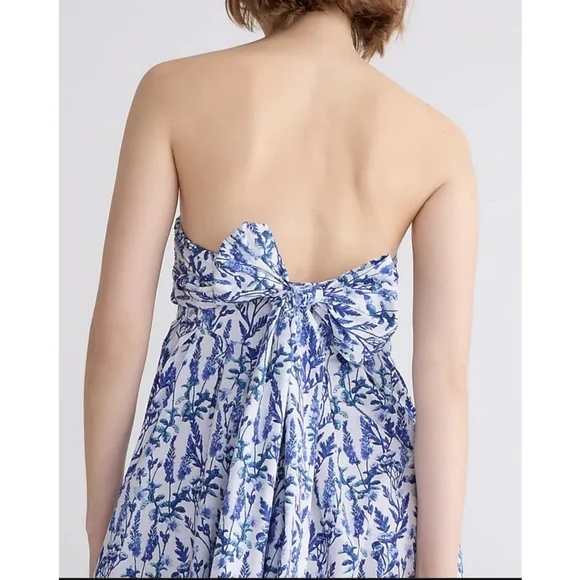 J.Crew Collection strapless bow-back maxi dress in meadow print - Picture 3 of 15